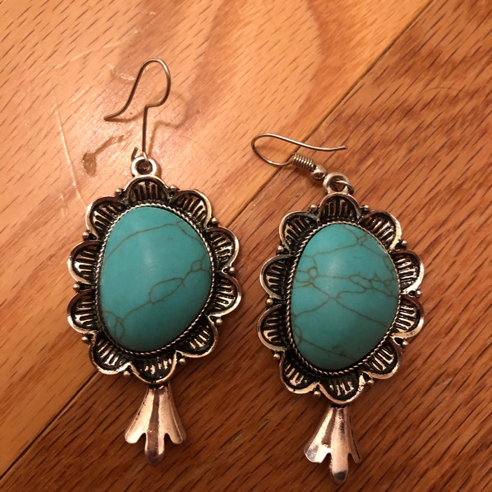 Faux turquoise earrings